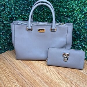 MICHAEL Michael Kors Satchel with Gold Accents